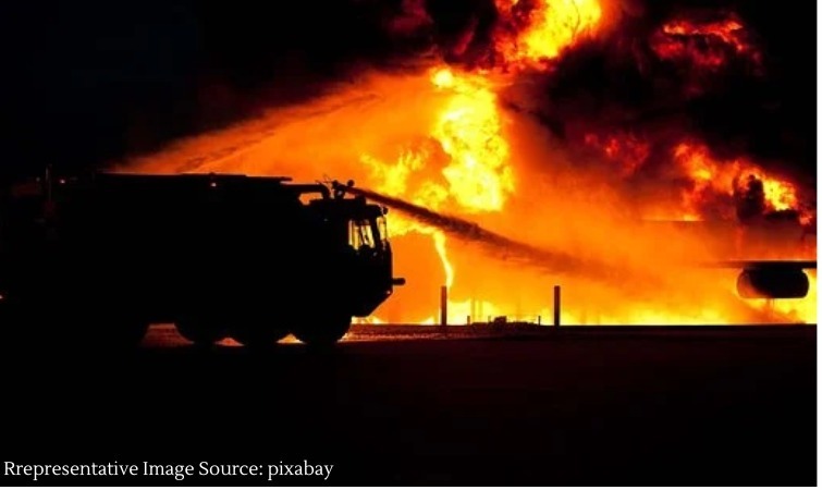 two shops on manpada street caught fire on friday two shops on manpada street caught fire on friday