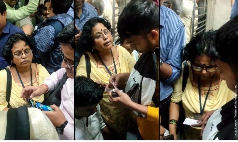 woman TTE Mumbai local train social media-video viral