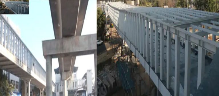 Ahemdabad -A bridge connecting metro station and BRTS at Power House is ready