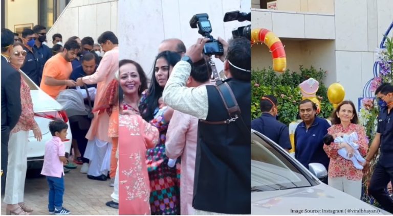 Isha Ambani and Anand Piramal arrive in Mumbai with their newborn twins