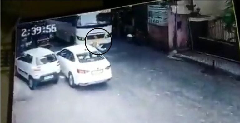 Mumbai man miraculously escapes death as bus runs over him in Powai Mumbai man miraculously escapes death as bus runs over him in Powai