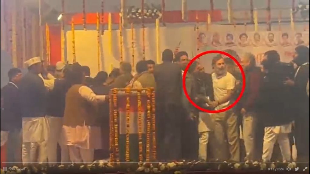 Rahul Gandhi seen pushing down party worker's phone, BJP slams video