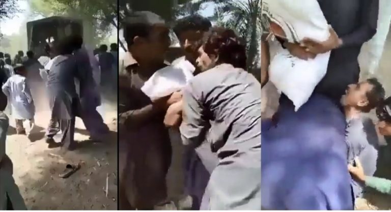 Fight over atta at pakistan, viral video on social media Fight over atta at pakistan, viral video on social media