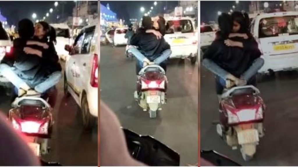 Viral: Lovers scooty romance caught on camera