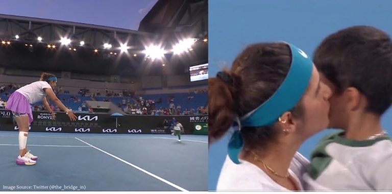 _Sania Mirza Hugs And Kisses Son, Izhaan As She Enters Australian Open 2023 Final, Video Goes Viral . Sania Mirza Hugs And Kisses Son, Izhaan As She Enters Australian Open 2023 Final, Video Goes Viral