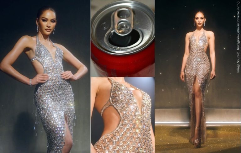 miss universe thailand 2022 wear dress made of garbage