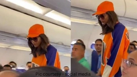Pic Courtosy – Twitter @RealFirs (23) pathaan actress deepika padukone spotted travelling economy class flight video goes viral