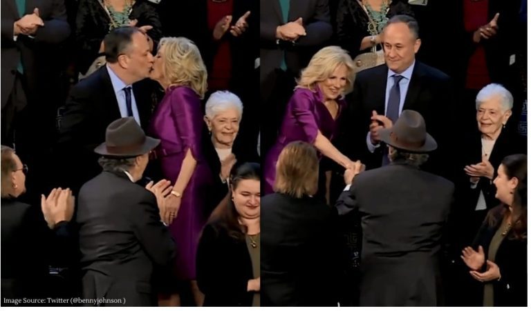 Viral Video-Joe Biden’s Wife Kisses Kamala Harris’s Husband In US House Viral Video-Joe Biden's Wife Kisses Kamala Harris's Husband In US House