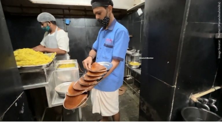 Watch: Waiter Balances 16 Plates Of Dosa On Hand. Anand Mahindra Impressed Watch: Waiter Balances 16 Plates Of Dosa On Hand. Anand Mahindra Impressed