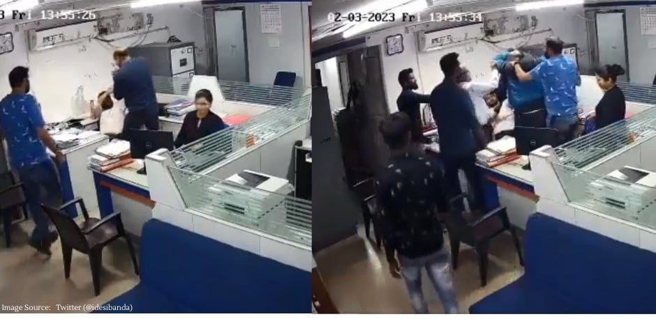 Gujarat man attacks bank employee, threatens life, video captured on CCTV Watch