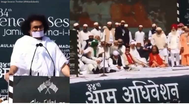 Jain monk Lokesh challenges Maulana Arshad Madani from the stage of `Jamiat`
