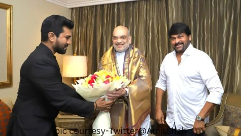 ram charan met home minister amit shah with father chiranjeevi in delhi