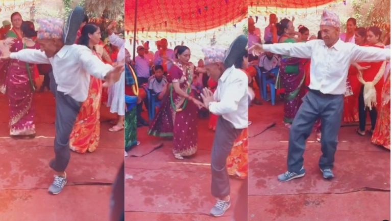 Uncle did yoga dance in wedding function