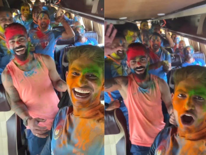 ‘રંગ બરસે ભીગે…’ ભારતીય ક્રિકેટરોની બસમાં હોળી પાર્ટી, આ ખેલાડી મન મૂકીને ઝૂમ્યો, જુઓ વિડીયો..