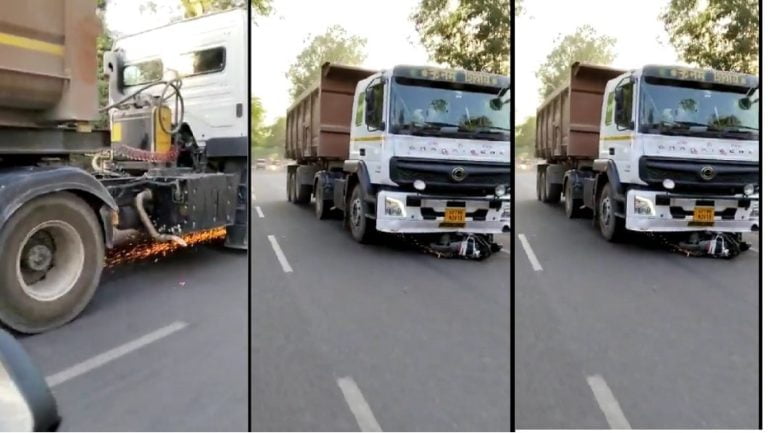 Truck drags scooty for 2 km in UP’s Mahoba; man, grandson killed Truck drags scooty for 2 km in UP’s Mahoba; man, grandson killed