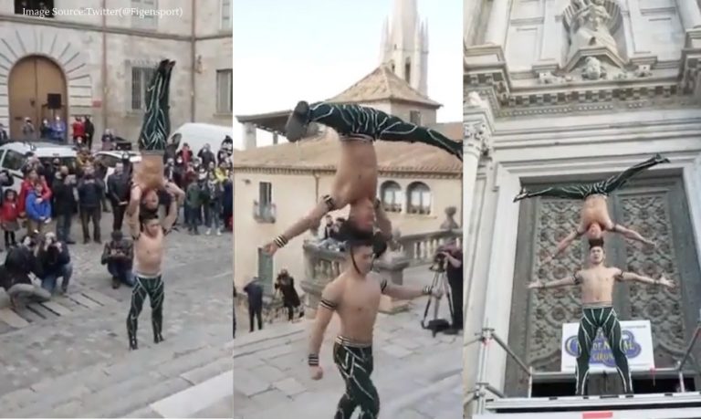Vietnamese man climbs 100 stairs in 53 seconds with brother balanced on head