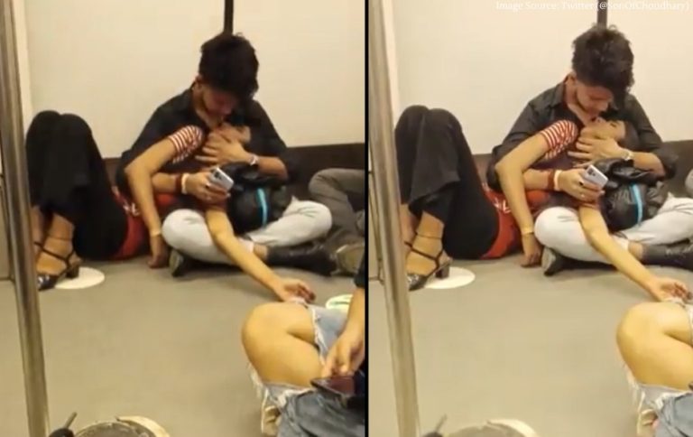 Delhi Metro: Another video of couple kissing in train goes viral Delhi Metro: Another video of couple kissing in train goes viral