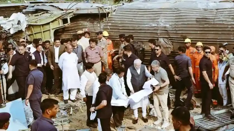Odisha Train Accident PM Modi Arrives At Train Accident Site In Odisha`s Balasore
