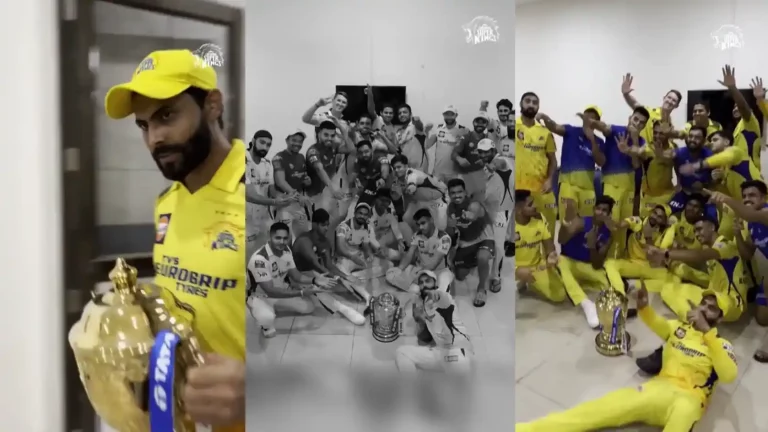 Watch CSK players recreate viral Instagram reel after Jadeja brings IPL trophy Watch CSK players recreate viral Instagram reel after Jadeja brings IPL trophy