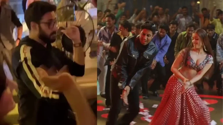 abhishek bachchan and nora fatehi dance on song kajra re