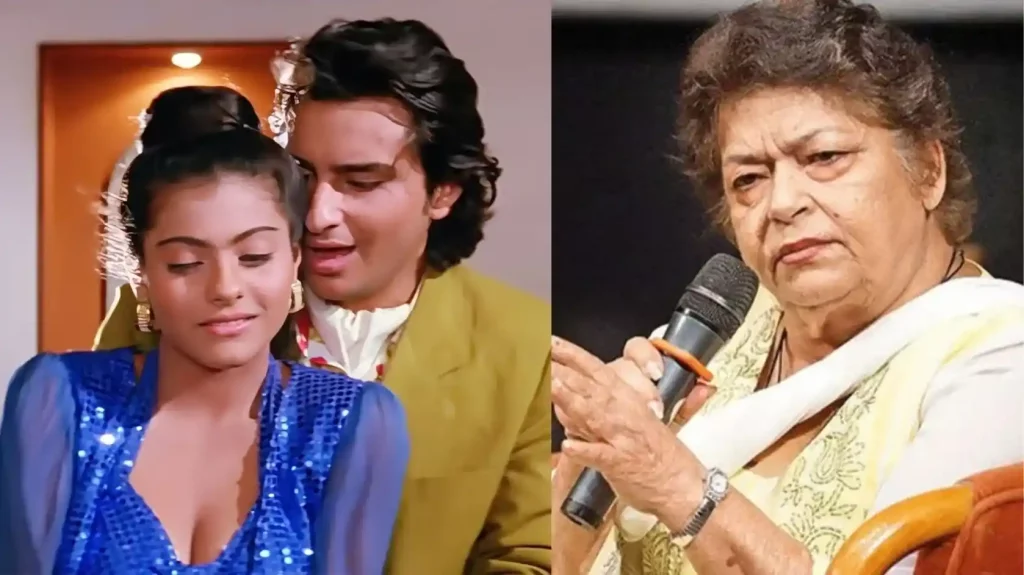 kajol and saif ali khan shooting for a sensuous song when saroj khan wanted to slap them