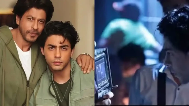 shahrukh khan son aryan khan started his career the superstar arrived to surprise him on the set