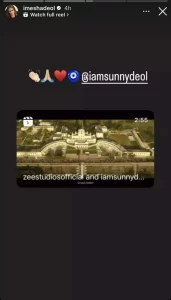 Esha deol praised to her step brother sunny deol film gadar 2-trailer