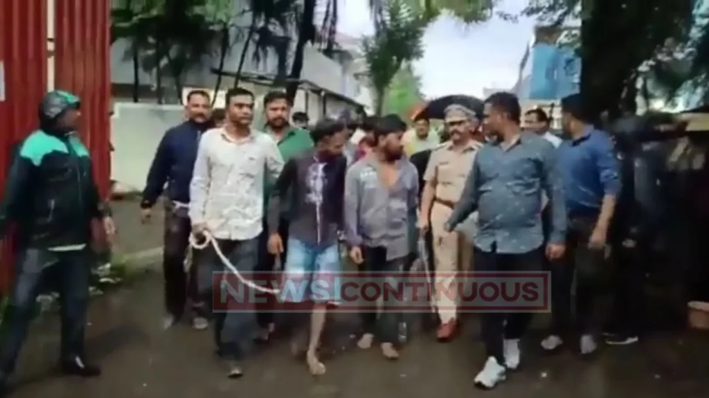 Nashik Crime: In the case of vehicle vandalism in Nashik…Nashik police took out a procession of the accused on the public road…. Watch the video