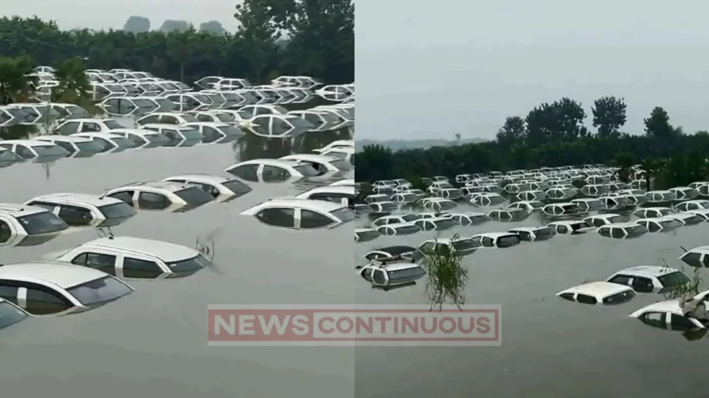 UP Flood: 350 vehicles of Ola company drowned in Noida due to flood of Hindon river, video viral