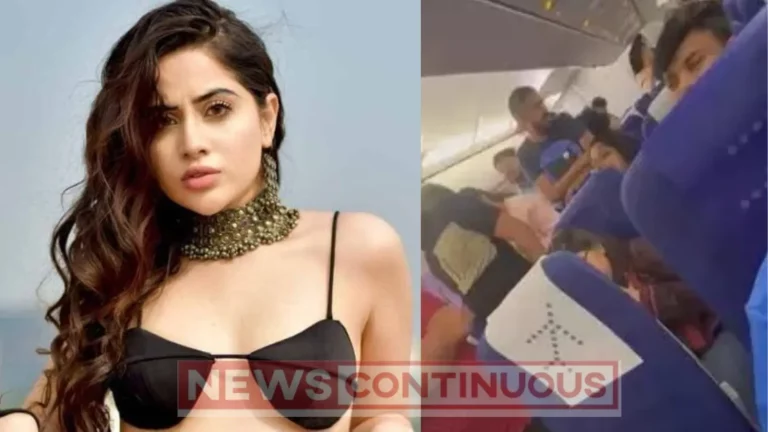 Urfi Javed teased by group of men in flight