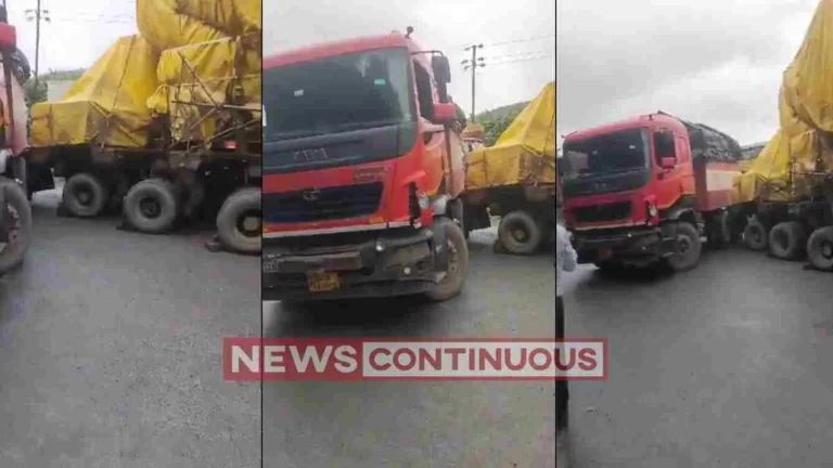 Thane: Traffic affected on Ghodbunder road after truck hits vehicle