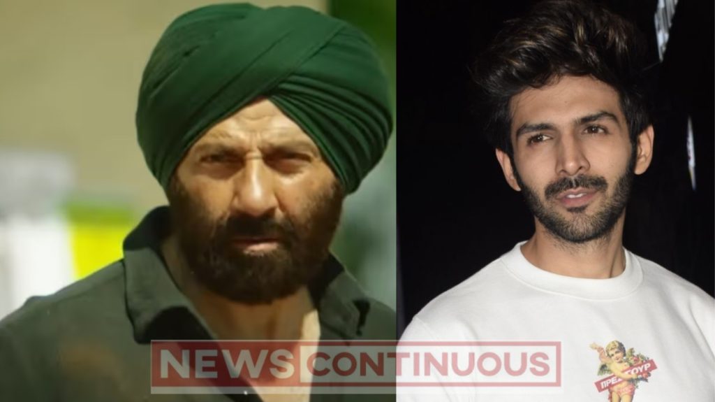 kartik aaryan watches sunny deol gadar 2 in theaters gives spoiler