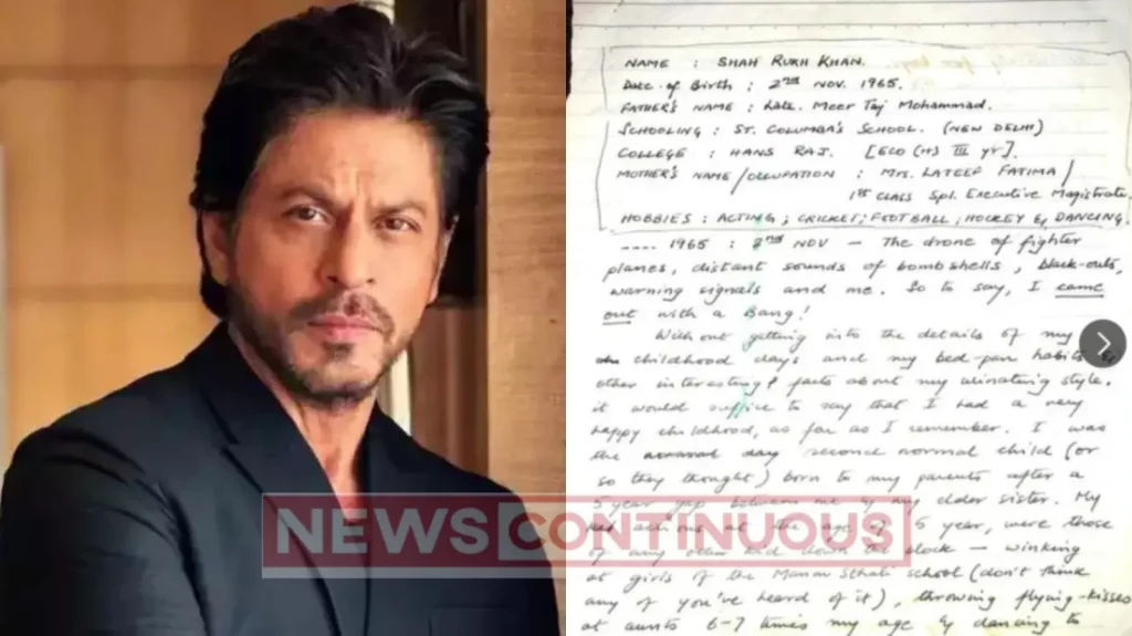 Shahrukh khan hand written letter about his life goes viral
