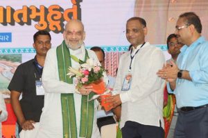  Amit Shah Inaugurated and laid foundation stones of various development works of AMC and AUDA worth 1651 crores today in Gandhinagar, Gujarat