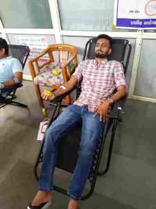 Blood camp was held under the 'Ayushman Bhava' program at Sandhiyer Primary Health Center of olpad taluka.