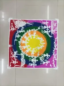 Krishnaben Chowdhury, daughter of Andhatri village of Mahuva taluka, shined at state level in Rangoli competition. 