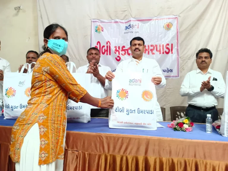 Under the "TB free Umarpada" program, 70 patients have been adopted and given nutrition kits for six months.