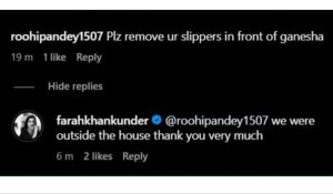 farah khan was seen wearing slippers in the photo of ganesh chaturthi