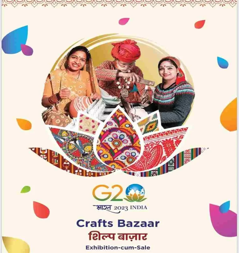 ‘Crafts Bazaar’ being set up in Bharat Mandapam on the sidelines of G20 Summit