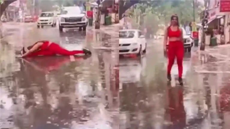 fitness trainer had a hard time making reels on public roads, making reels where vehicles pass