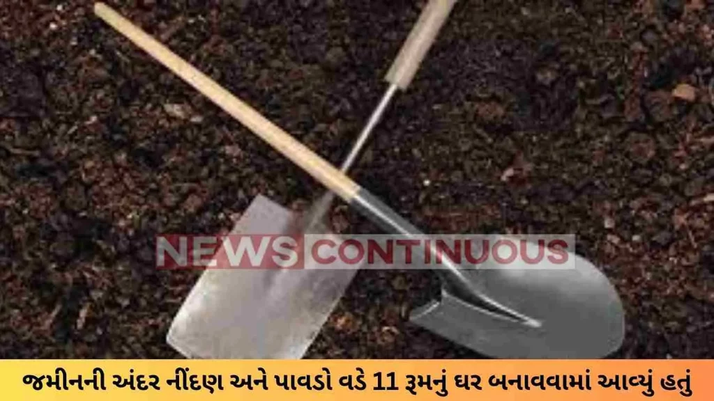 An 11-room house was built inside the ground with weeds and shovels, it took 12 years.