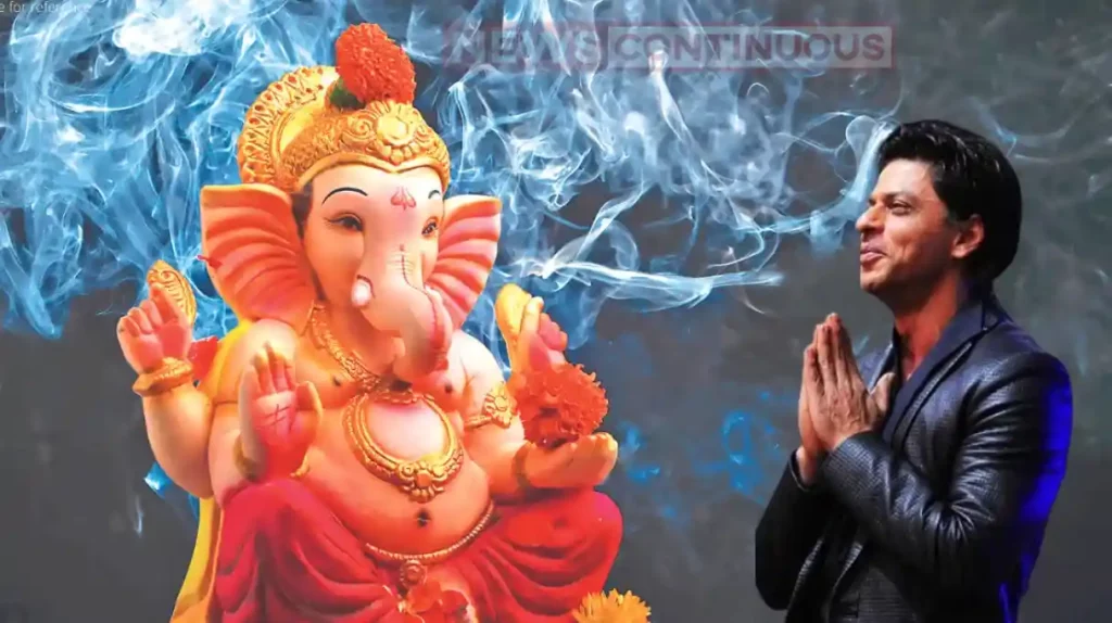 shahrukh khan welcomes ganapati bappa at home