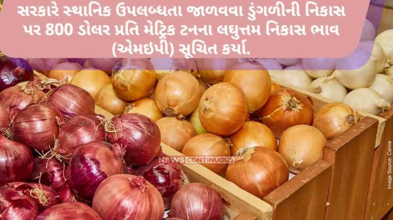 The government has proposed a minimum export price (MEP) of 800 per dollar metric ton on onion exports to maintain domestic availability.