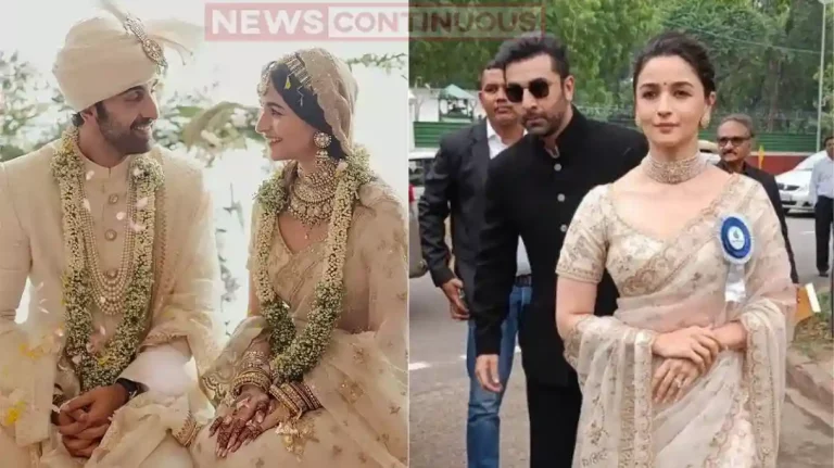 alia bhatt wears wedding saree at delhi for national award ceremony with ranbir kapoor