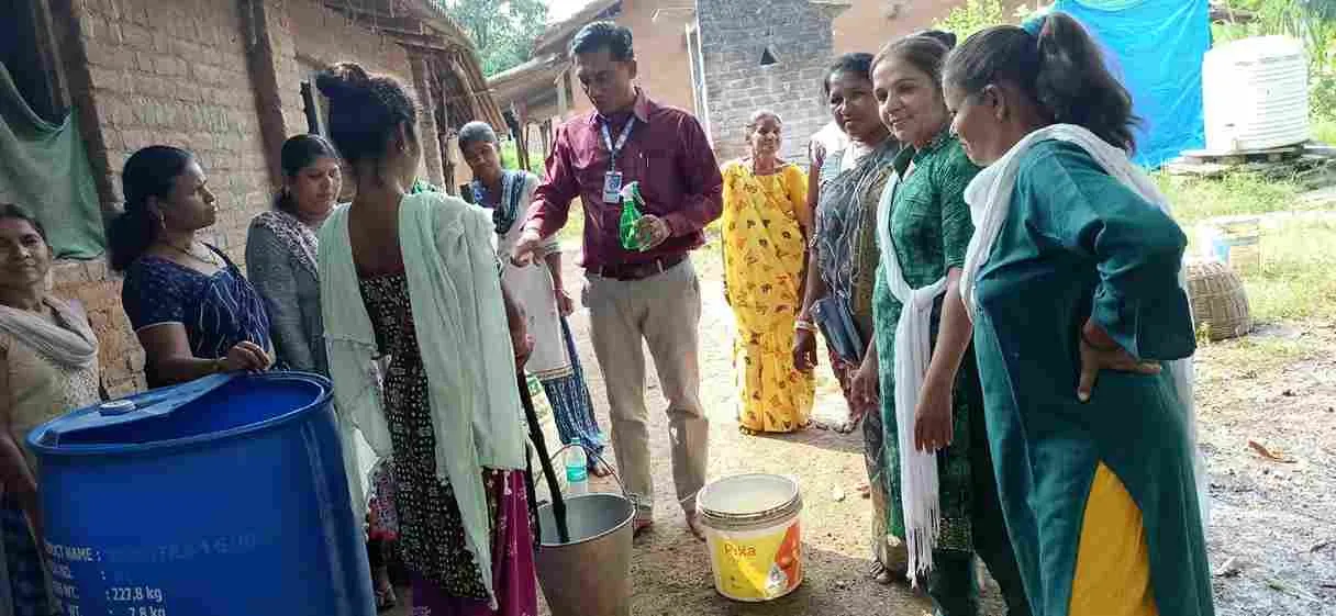  In Badtal village of Mandvi taluka tribal women were trained in mushroom cultivation...