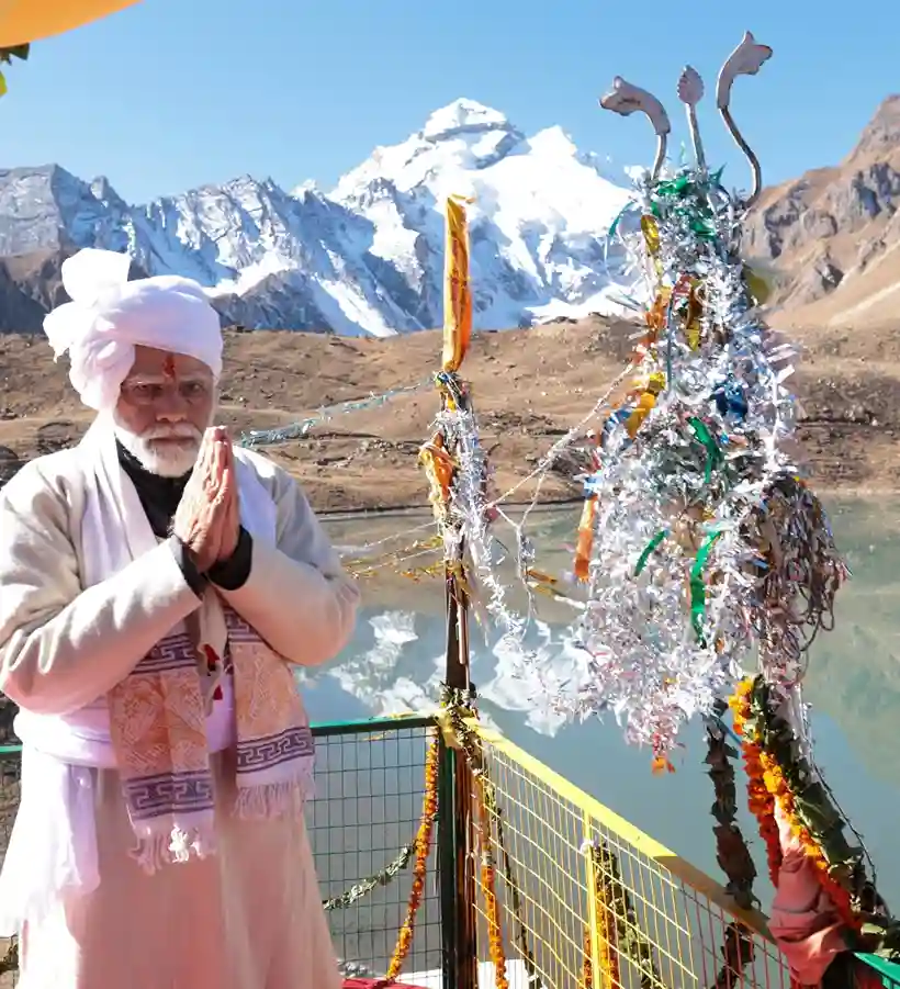 PM Modi Adi Kailash : In Pics, PM Modi, In Traditional Outfit, Meditates Near Adi Kailash