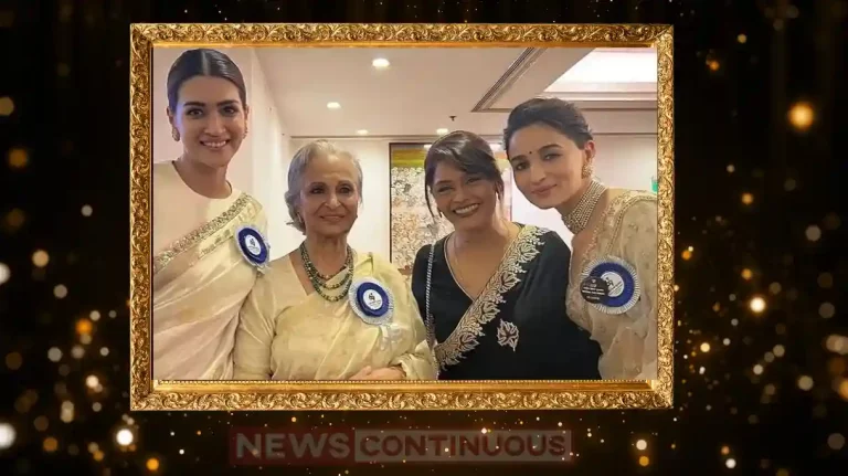waheeda rehman, alia bhatt, kriti sanon and pallavi joshi get pose together at national film award