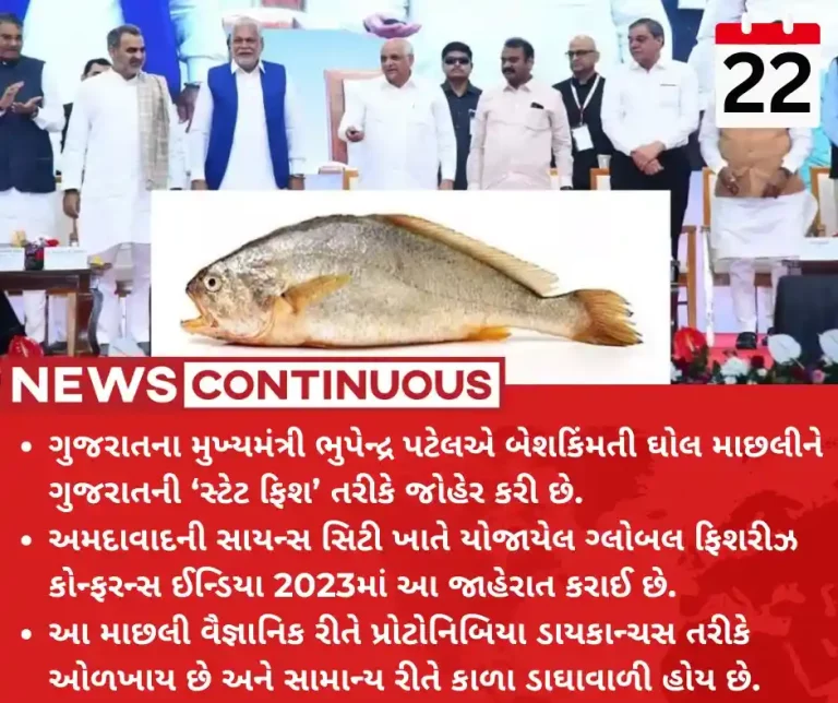 State fish Gujarat declares 'Ghol' as state fish at Global Fisheries Conference 2023