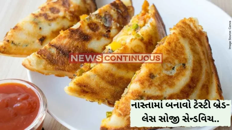 Suji Sandwich Recipe make No Bread Aloo Bhaji Stuffed Sooji Sandwich