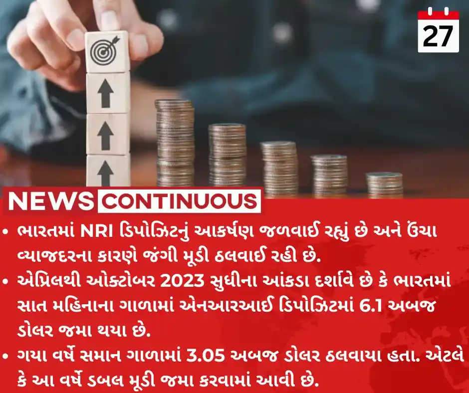 NRI deposit NRI deposit flow doubles to $6.1 billion in April-October 2023 period from last year